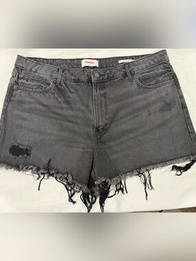 Wrangler Women's Black Distressed Cutoff Jean Shorts 100% Cotton Size 18